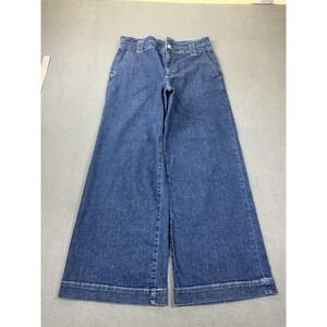J.Crew Jeans Womens 28 Blue Medium Wash High Rise Wide Leg Stretch Denim Pants